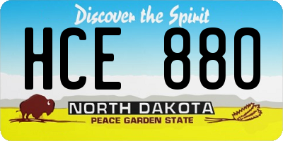 ND license plate HCE880