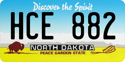 ND license plate HCE882