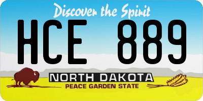 ND license plate HCE889