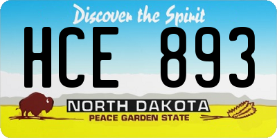 ND license plate HCE893