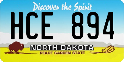 ND license plate HCE894