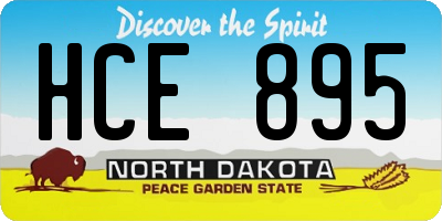 ND license plate HCE895