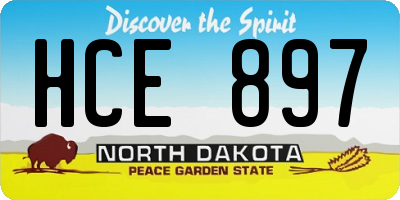 ND license plate HCE897