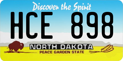 ND license plate HCE898