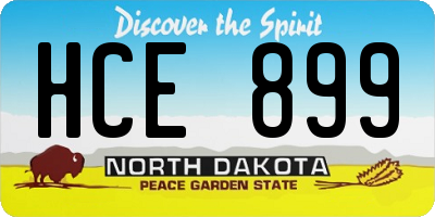 ND license plate HCE899