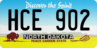 ND license plate HCE902