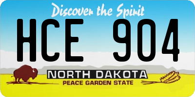 ND license plate HCE904
