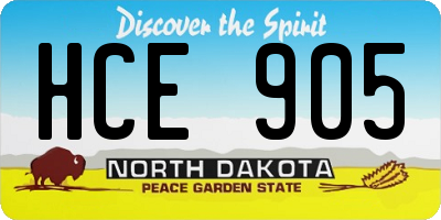 ND license plate HCE905