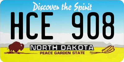 ND license plate HCE908