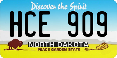 ND license plate HCE909