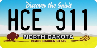 ND license plate HCE911
