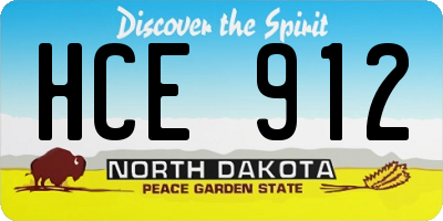 ND license plate HCE912