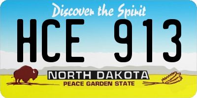 ND license plate HCE913