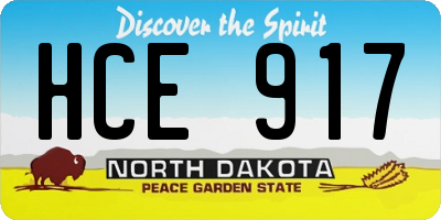ND license plate HCE917