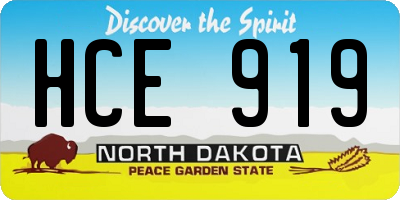 ND license plate HCE919