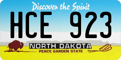 ND license plate HCE923