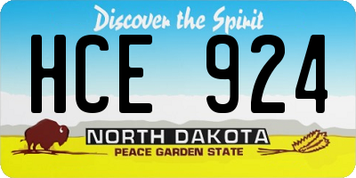 ND license plate HCE924