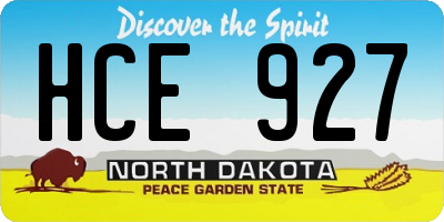 ND license plate HCE927