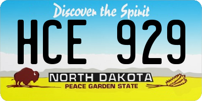 ND license plate HCE929