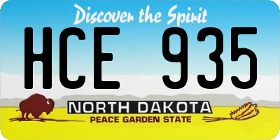 ND license plate HCE935
