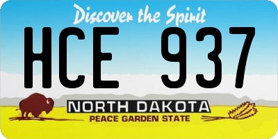 ND license plate HCE937