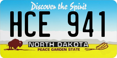ND license plate HCE941