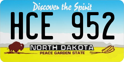 ND license plate HCE952