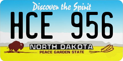 ND license plate HCE956