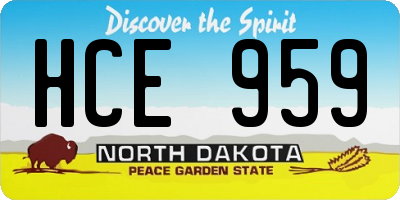 ND license plate HCE959