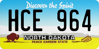 ND license plate HCE964