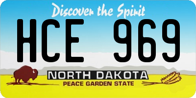 ND license plate HCE969