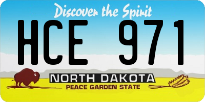 ND license plate HCE971