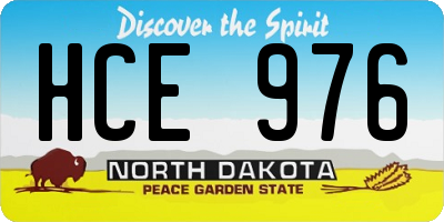 ND license plate HCE976