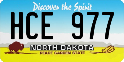 ND license plate HCE977