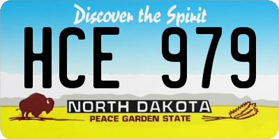 ND license plate HCE979