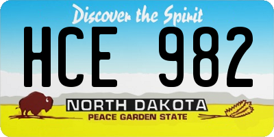ND license plate HCE982