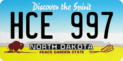 ND license plate HCE997