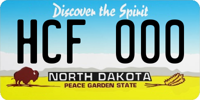 ND license plate HCF000