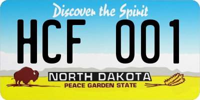 ND license plate HCF001