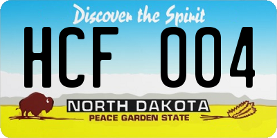 ND license plate HCF004