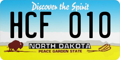 ND license plate HCF010