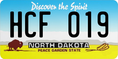 ND license plate HCF019