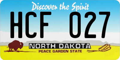 ND license plate HCF027