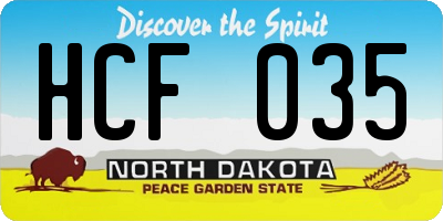 ND license plate HCF035