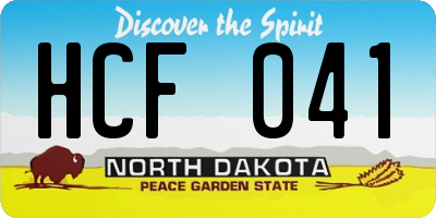 ND license plate HCF041