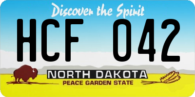 ND license plate HCF042