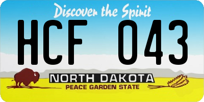 ND license plate HCF043