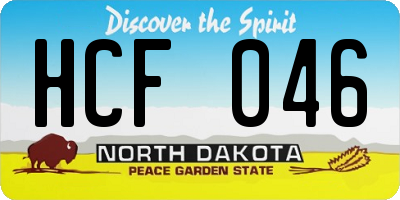 ND license plate HCF046