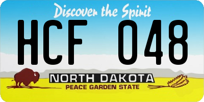 ND license plate HCF048