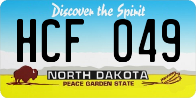 ND license plate HCF049